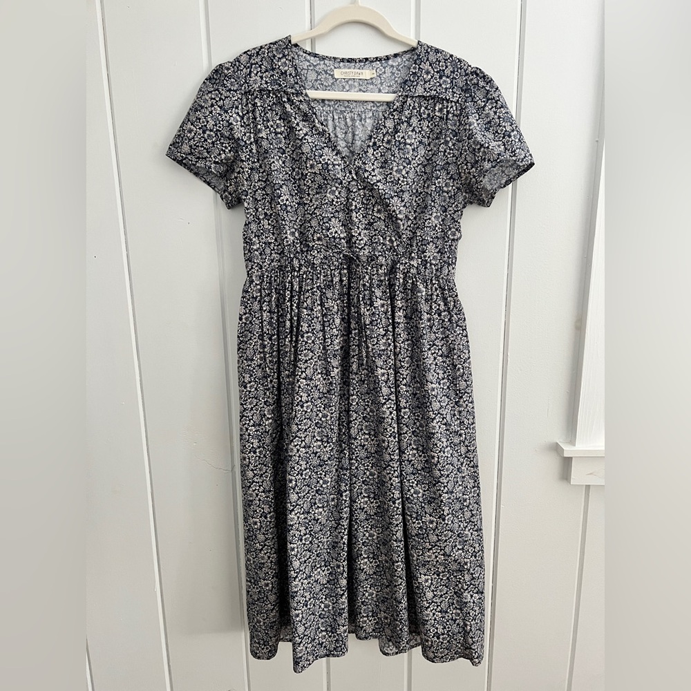 Christy Dawn Monochrome Floral Midi Dress